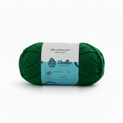Milk Cotton Yarn 5PLY by Wollen House - Forest Green 4502 Milk Cotton Yarn 5PLY by Wollen House - Forest Green 4502