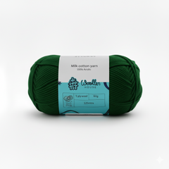 Milk Cotton Yarn 5PLY by Wollen House - Dark Green 4505 Milk Cotton Yarn 5PLY by Wollen House - Dark Green 4505