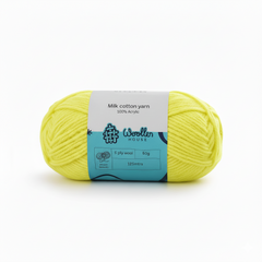 Milk Cotton Yarn 5PLY by Wollen House - Yellow 4507 Milk Cotton Yarn 5PLY by Wollen House - Yellow 4507