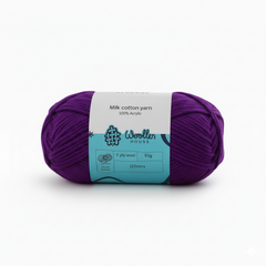 Milk Cotton Yarn 5PLY by Wollen House - Voilet 4525 Milk Cotton Yarn 5PLY by Wollen House - Voilet 4525