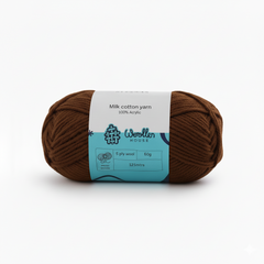 Milk Cotton Yarn 5PLY by Wollen House - Brown 4526 Milk Cotton Yarn 5PLY by Wollen House - Brown 4526