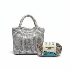 Metalic T-Shirt Yarn 6PLY by WoollenHouse - Silver 5207 Metalic T-Shirt Yarn 6PLY by WoollenHouse - Silver 5207