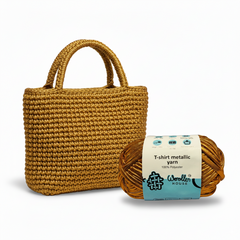 Metalic T-Shirt Yarn 6PLY by WoollenHouse - Dark Golden 5208 Metalic T-Shirt Yarn 6PLY by WoollenHouse - Dark Golden 5208