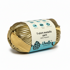 Metalic T-Shirt Yarn 6PLY by WoollenHouse - Steel Gold 5209 Metalic T-Shirt Yarn 6PLY by WoollenHouse - Steel Gold 5209