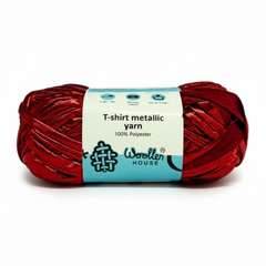 Metalic T-Shirt Yarn 6PLY by WoollenHouse - Red 5211 Metalic T-Shirt Yarn 6PLY by WoollenHouse - Red 5211