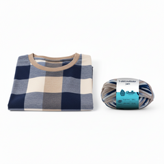 Multicolour T-Shirt Yarn by WoollenHouse - Whiteblue & Beige 5802 Multicolour T-Shirt Yarn by WoollenHouse - Whiteblue & Beige 5802