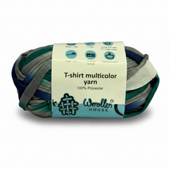 Multicolour T-Shirt Yarn by WoollenHouse - Greenblue & Grey 5804 Multicolour T-Shirt Yarn by WoollenHouse - Greenblue & Grey 5804
