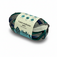 Multicolour T-Shirt Yarn by WoollenHouse - Greenblue & Grey 5804 Multicolour T-Shirt Yarn by WoollenHouse - Greenblue & Grey 5804