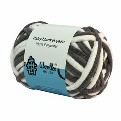 Baby Blanket Yarn by Woollen House -  Grey & White 6011 Baby Blanket Yarn by Woollen House -  Grey & White 6011