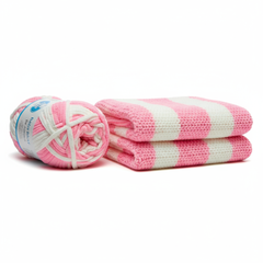 Baby Blanket Yarn by Woollen House -  BabyPink & White 6014 Baby Blanket Yarn by Woollen House -  BabyPink & White 6014