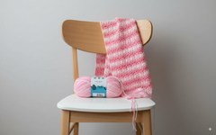 8 PLY Acrylic Yarn by Woollen House - White & Pink 7006 8 PLY Acrylic Yarn by Woollen House - White & Pink 7006