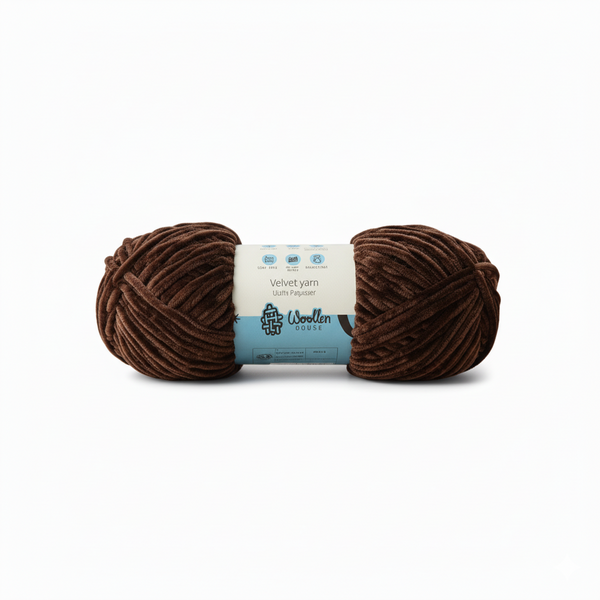 Velvet 6PLY Yarn by Woollen House - Dark Brown 1601