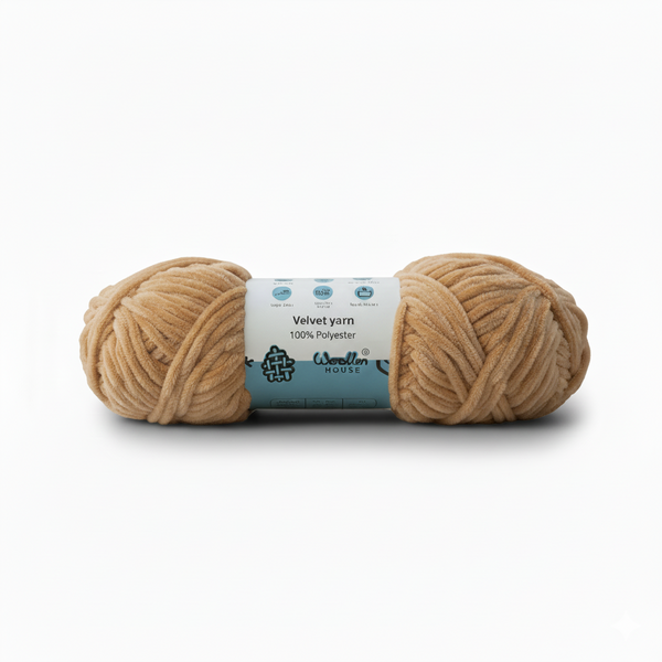 Velvet 6PLY Yarn by Woollen House - Light Brown 1607