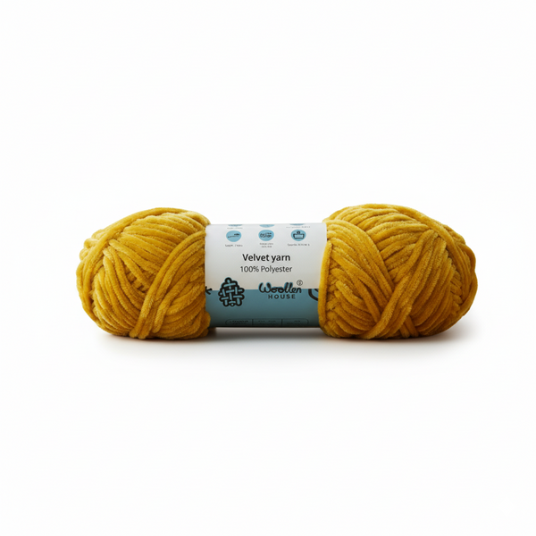 Velvet 6PLY Yarn by Woollen House - Yellow Gold 1608