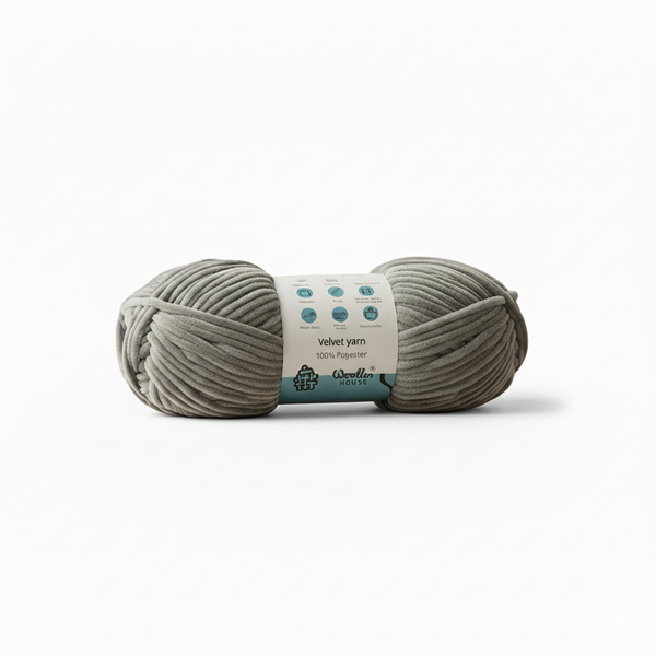 Velvet 6PLY Yarn by Woollen House - Light Grey 1613