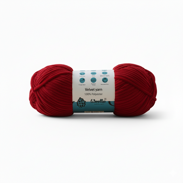 Velvet 6PLY Yarn by Woollen House - Red 1614