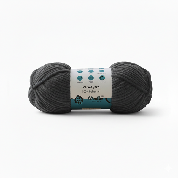 Velvet 6PLY Yarn by Woollen House - Dark Grey 1615