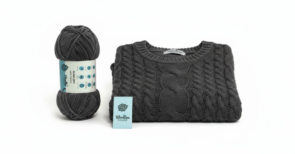 Velvet 6PLY Yarn by Woollen House - Dark Grey 1615