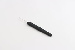 Silver Aluminium Single Ended Crochet Hook with black soft feel Handle 2.75 mm (C)
