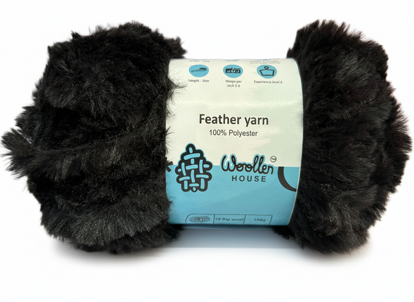 Feather 10PLY Yarn by Woollen House - Black 4211