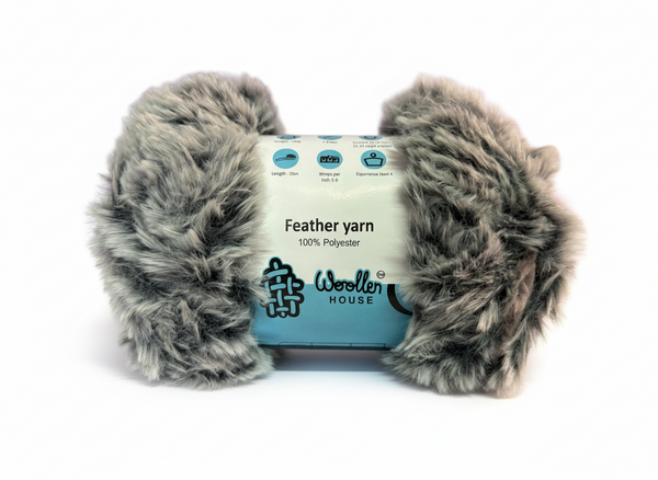Feather 10PLY Yarn by Woollen House - Black & Grey 4212