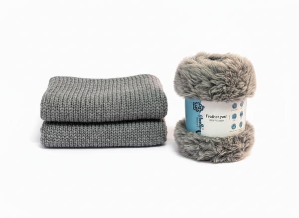 Feather 10PLY Yarn by Woollen House - Black & Grey 4212