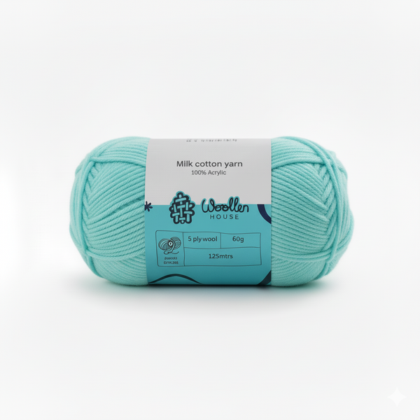 Milk Cotton Yarn 5PLY by Wollen House - Light Blue 4503