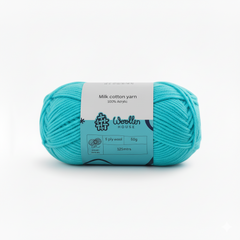 Milk Cotton Yarn 5PLY by Wollen House - Aqua Blue 4504