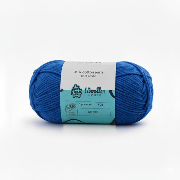 Milk Cotton Yarn 5PLY by Wollen House - Berry Blue 4512