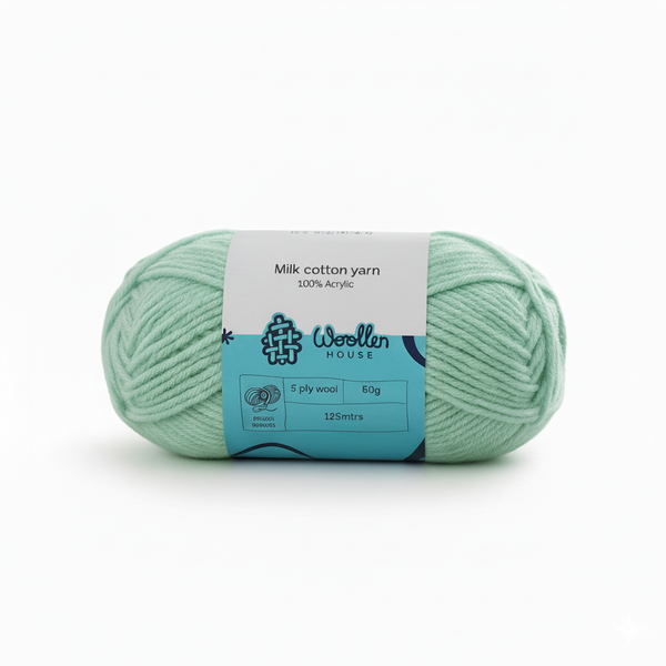 Milk Cotton Yarn 5PLY by Wollen House - Seafoam Green 4513