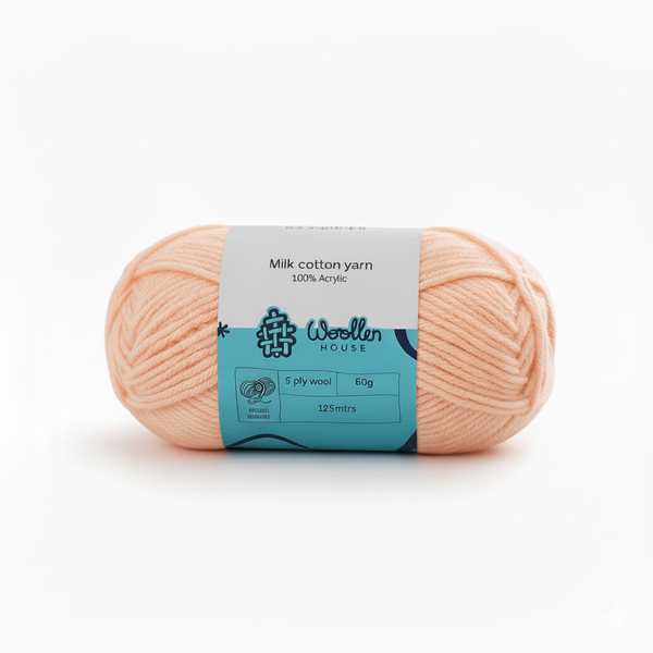 Milk Cotton Yarn 5PLY by Wollen House - Peach 4514