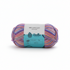 Milk Cotton Yarn 5PLY by Wollen House - Rainbow 4515