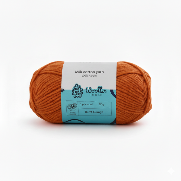 Milk Cotton Yarn 5PLY by Wollen House - Burnt Orange 4520