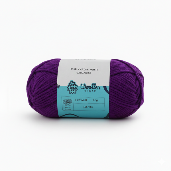 Milk Cotton Yarn 5PLY by Wollen House - Voilet 4525
