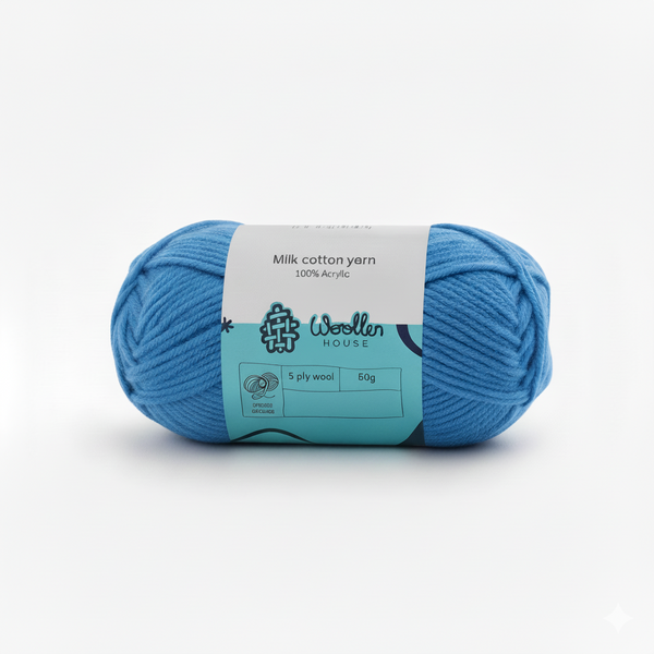 Milk Cotton Yarn 5PLY by Wollen House - Blue 4527