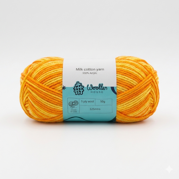 Milk Cotton Yarn 5 Ply - Multicolour 4540 | Woollen House