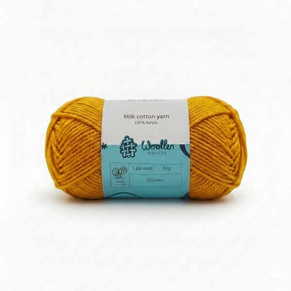 Milk Cotton Yarn 5 Ply - Golden Yellow 4547 | Woollen House