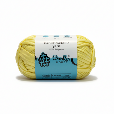 Metallic T-Shirt Yarn 6 Ply - Yellow 5201 | Woollen House