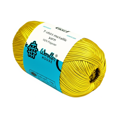 Metalic T-Shirt Yarn 6PLY by WoollenHouse - Yellow Golden 5201