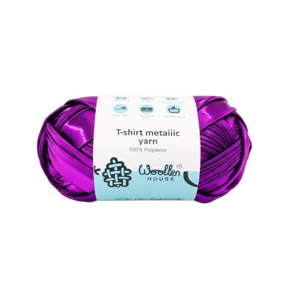 Metalic T-Shirt Yarn 6PLY by WoollenHouse - Purple 5202