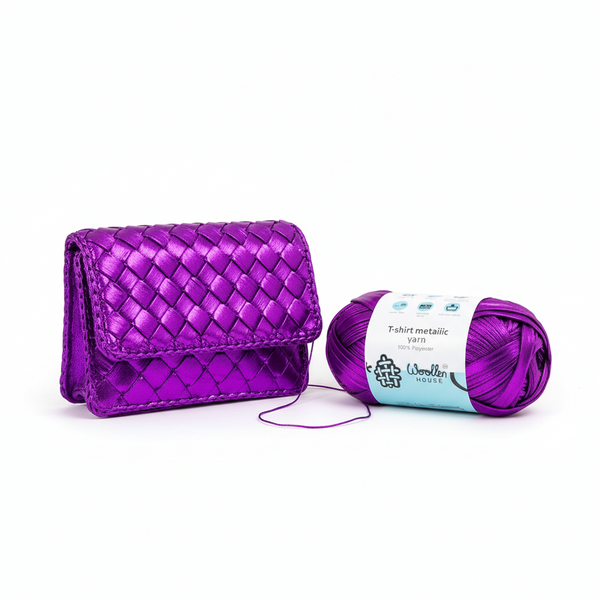 Metalic T-Shirt Yarn 6PLY by WoollenHouse - Purple 5202