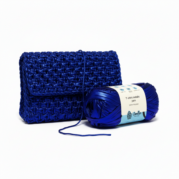 Metalic T-Shirt Yarn 6PLY by WoollenHouse - Royal Blue 5205