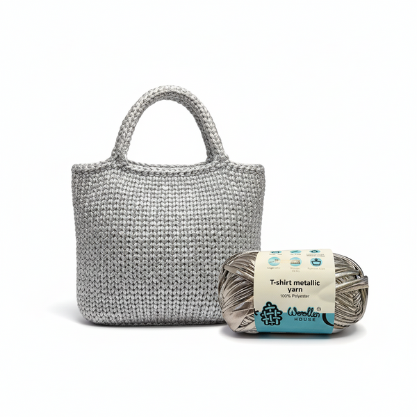 Metalic T-Shirt Yarn 6PLY by WoollenHouse - Silver 5207