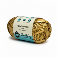 Metalic T-Shirt Yarn 6PLY by WoollenHouse - Light Gold 5210