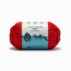 Metalic T-Shirt Yarn 6PLY by WoollenHouse - Red 5211