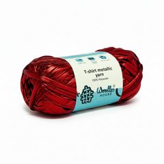 Metalic T-Shirt Yarn 6PLY by WoollenHouse - Red 5211