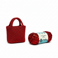 Metalic T-Shirt Yarn 6PLY by WoollenHouse - Red 5211