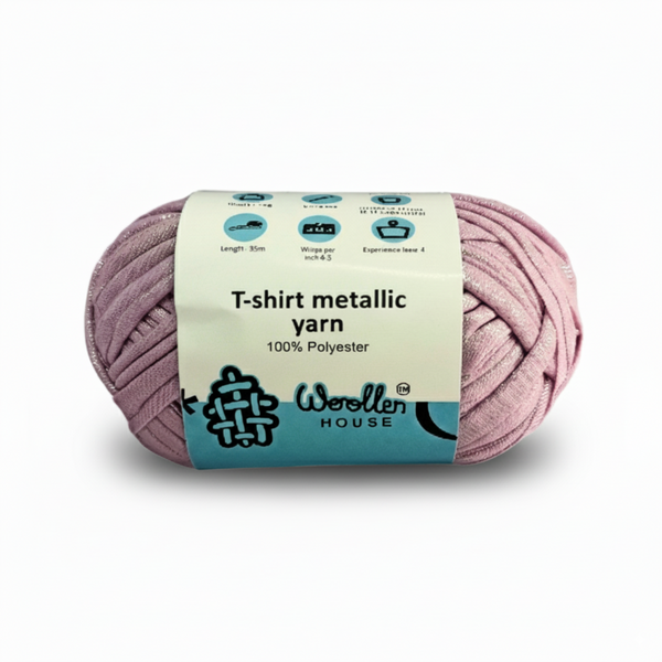 Metalic T-Shirt Yarn 6PLY by WoollenHouse - Levender 5214