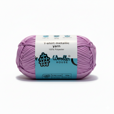 Metallic T-Shirt Yarn 6 Ply - Lilac 5216 | Woollen House