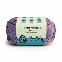 Metalic T-Shirt Yarn 6PLY by WoollenHouse - Lilac 5216